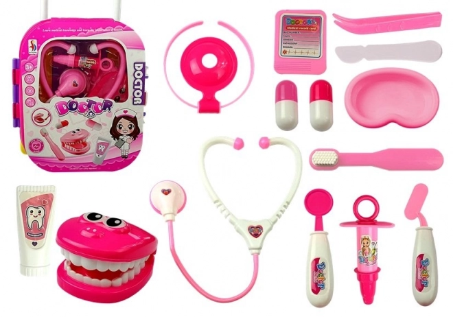 White Doctor's Play Set with Stethoscope and Mirror