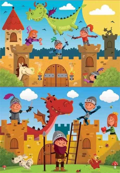 Educa Dragons and Knights Puzzle 2x48 Pieces