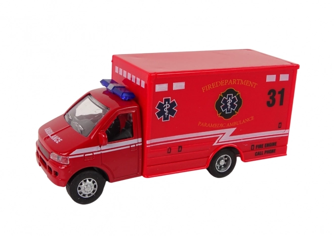 Friction Powered Rescue Ambulance Toy