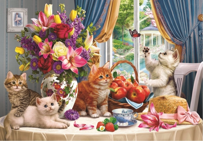 Fluffy Kittens in the Living Room Puzzle 260 Pieces