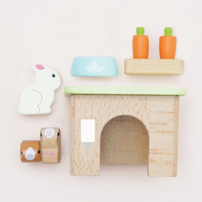 Wooden Bunny and Guinea Pig Playset