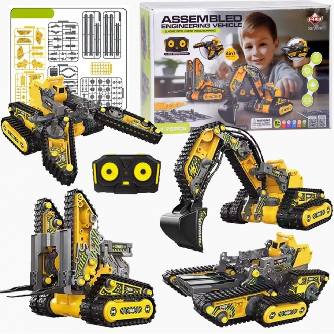 Remote Controlled Construction Machine Set 4-in-1