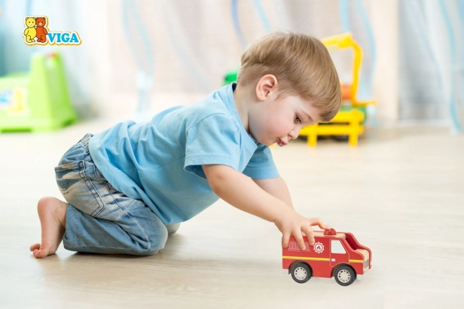 Wooden Fire Truck Toy