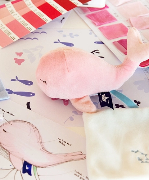 Pink Plush Whale Toy