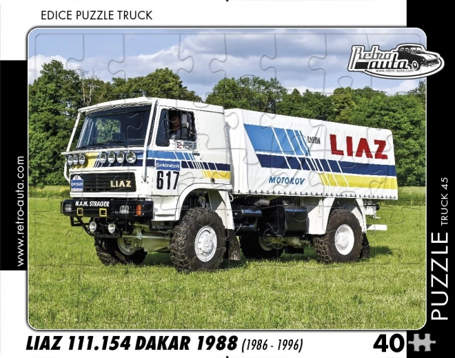 Retro Car Puzzle Truck Liaz 111.154 Dakar 1988