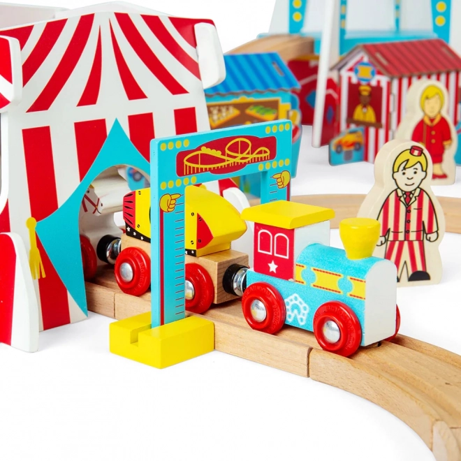 Bigjigs Rail Wooden Funfair Train Set