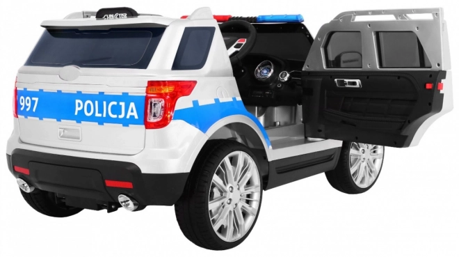 Children's Police SUV Car with Battery + Sirens + Lights + Megaphone + Remote Control + Slow Start + EVA + Stickers