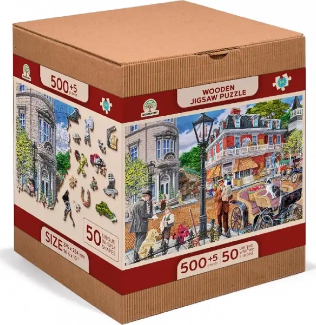 Wooden City Main Street Puzzle 2-in-1