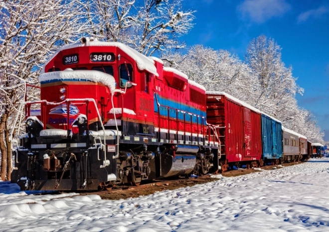 Bluebird winter train 1500 piece puzzle