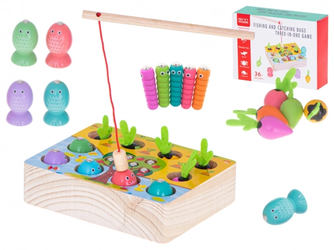 Magnetic Wooden Montessori Fishing Game