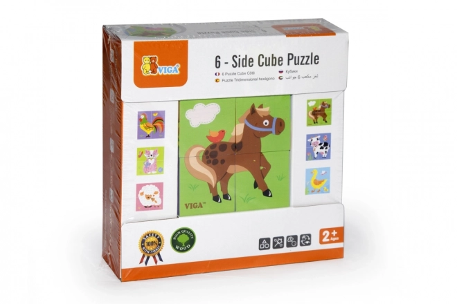 Wooden Farm Animal Puzzle Blocks