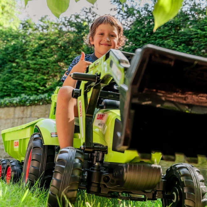 Pedal Tractor Claas Arion 430 green with front and rear scoop