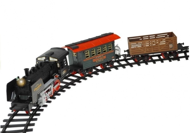 Large Electric Train Set with Glowing Carriages