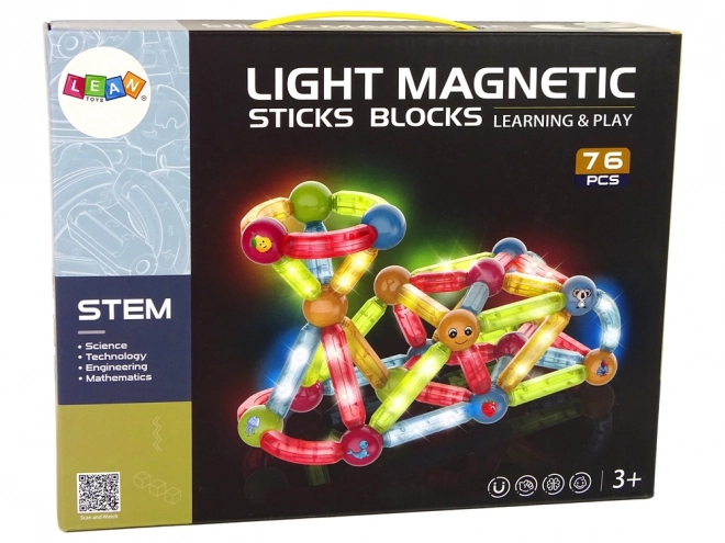 Magnetic Light-Up Educational Building Blocks Set