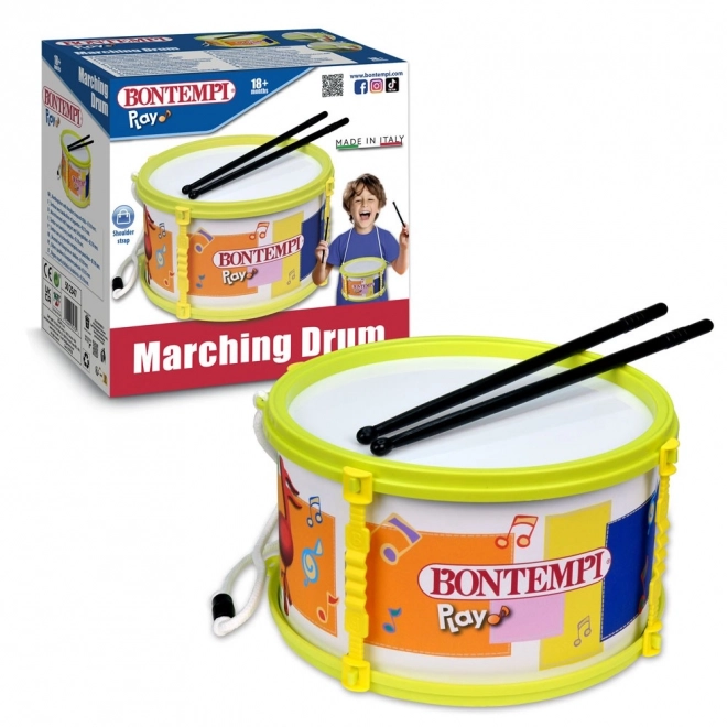 Marching Drum with Drumsticks and Strap