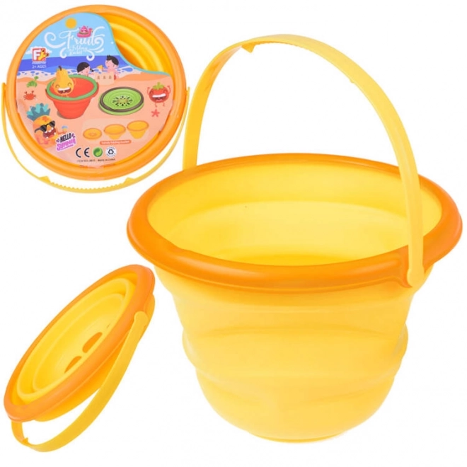 Collapsible Fruit-Theme Toy Bucket for Young Explorers