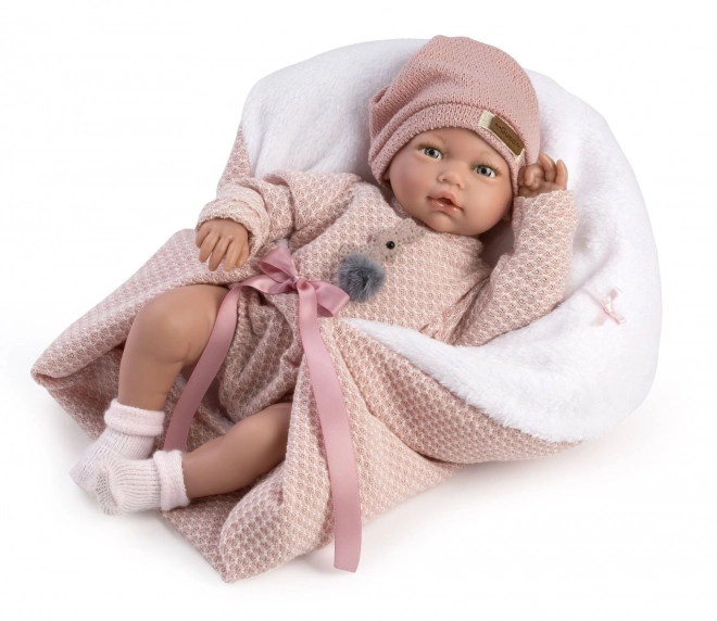 Guca 10220 BLANCA - realistische baby pop met geluiden en zacht stoffen lichaam - 38 cm