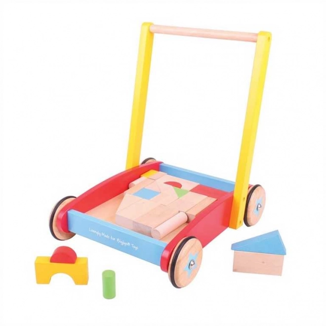 Wooden Blocks in Wagon for Babies