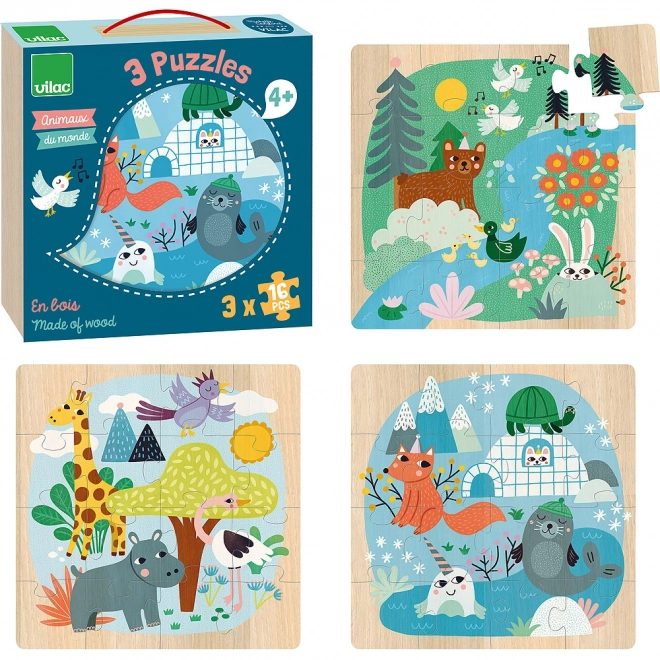 Wooden World Animals Puzzle by Vilac