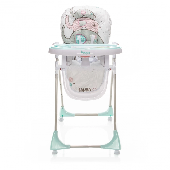 Children's High Chair Monti with Elephant Herd Design