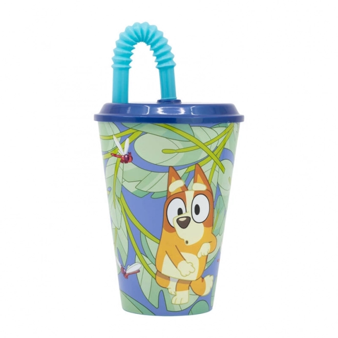 Children's Water Cup with Straw Bluey