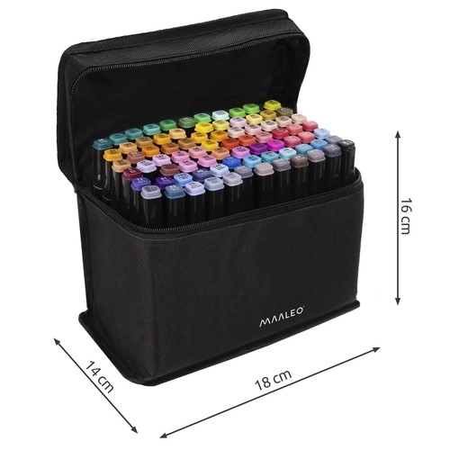 Dual Tip Alcohol Markers Set with Bag and Organizer