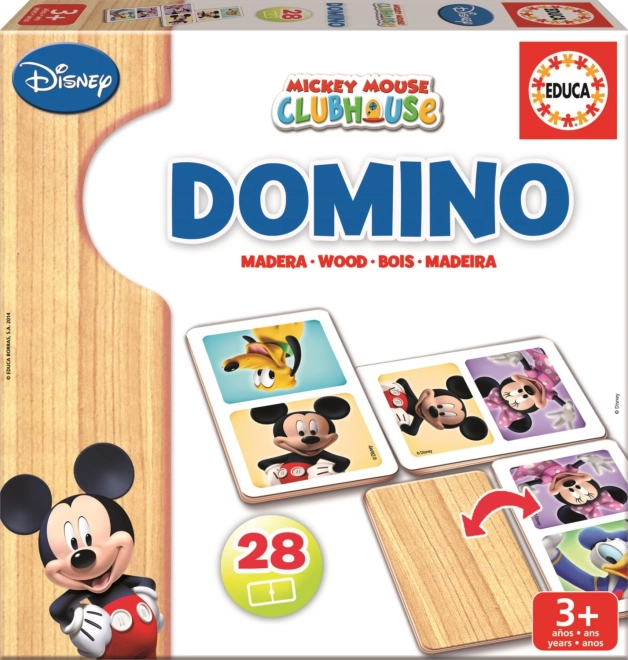 Wooden Domino Set with Mickey and Minnie