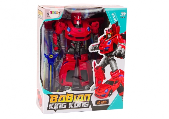 2-in-1 Red Transforming Sports Car and Robot