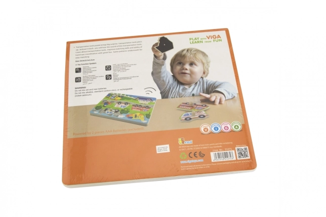 Viga Holzpuzzle mit Geräuschen Fahrzeuge