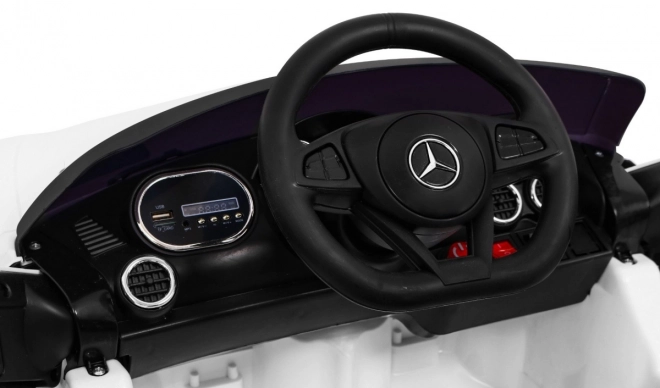 Mercedes Benz GT baterie pro děti Bílá + dálkové ovládání + pomalý start + MP3 LED