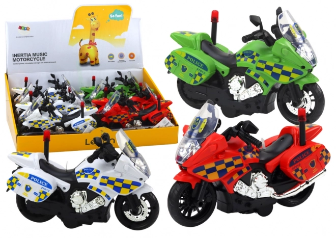 Police Motorcycle Toy with Light and Sound Effects