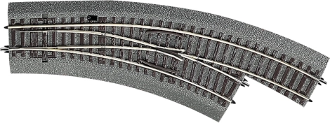 Roco Line curved turnout right with roadbed BWR2/3