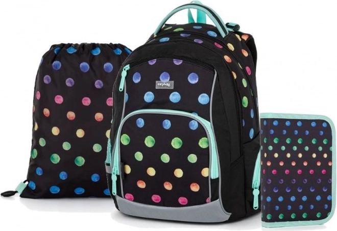 OXY GO Dots School Backpack Set