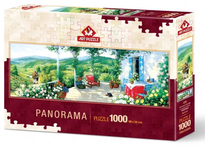 Art Puzzle panoramic puzzle guest on the porch 1000 pieces