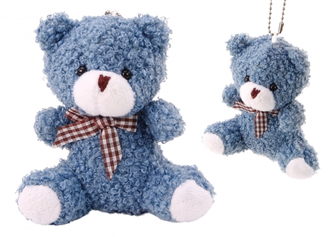 Small Blue Plush Bear Keychain Toy