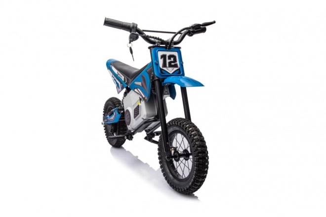 Battery-Powered Blue Kids Motocross Bike