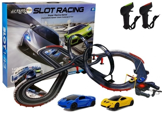 Large Racing Track with Dual Loops and Remote Control Cars