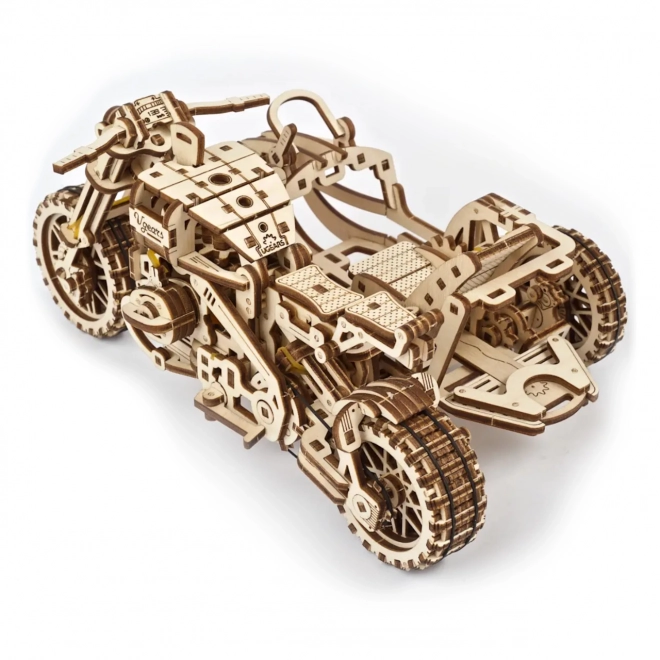 Ugears 3D Wooden Mechanical Puzzle Motorcycle with Sidecar