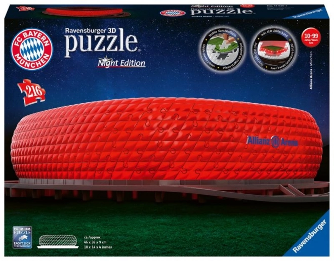 Ravensburger Glowing 3D Puzzle Night Edition Allianz Arena Munich