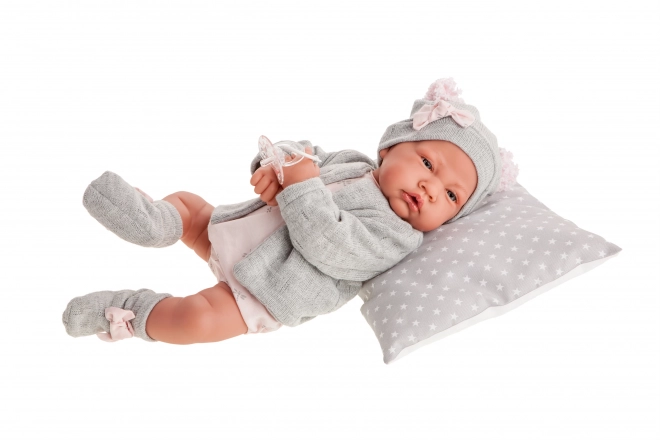 Realistic Baby Doll With Soft Cloth Body - 42 cm