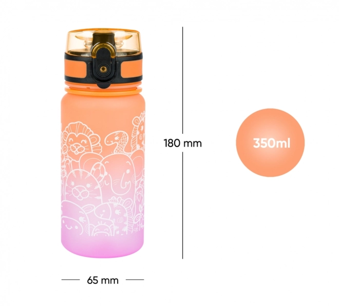 Tritan Drinking Bottle Gradient Animals, 350 ml