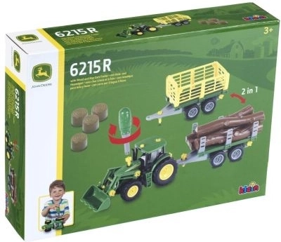 Tracteur John Deere à assembler avec 2 remorques