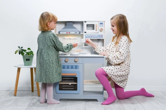 Interactive Wooden Kitchen with Range Hood