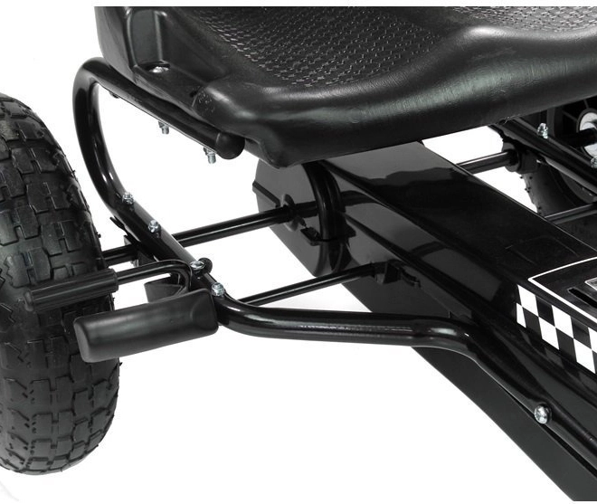 Pedal Air Kart + Inflatable Tires + Adjustable Seat – Black