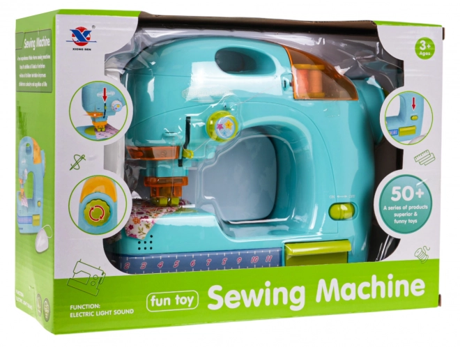 Interactive Blue Sewing Machine with Accessories