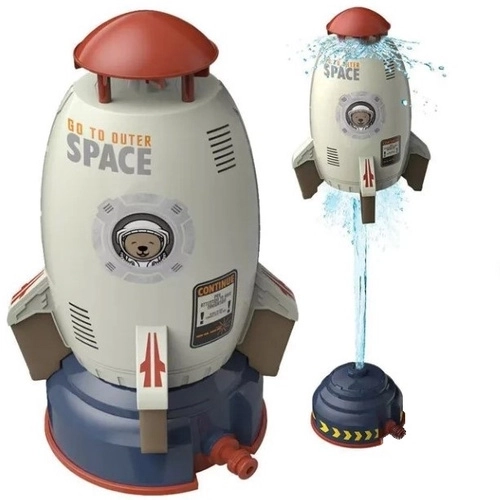 Garden Sprinkler for Kids in the Shape of a Rocket