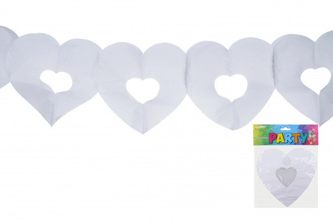 White Heart Paper Garland 3m