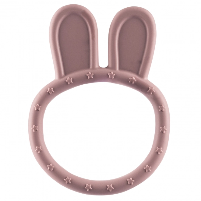 Silicone Teether Rabbit Old Pink