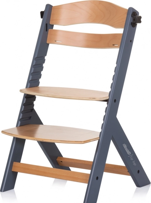 Chipolino wooden high chair Tip Top 2-in-1 Graphite