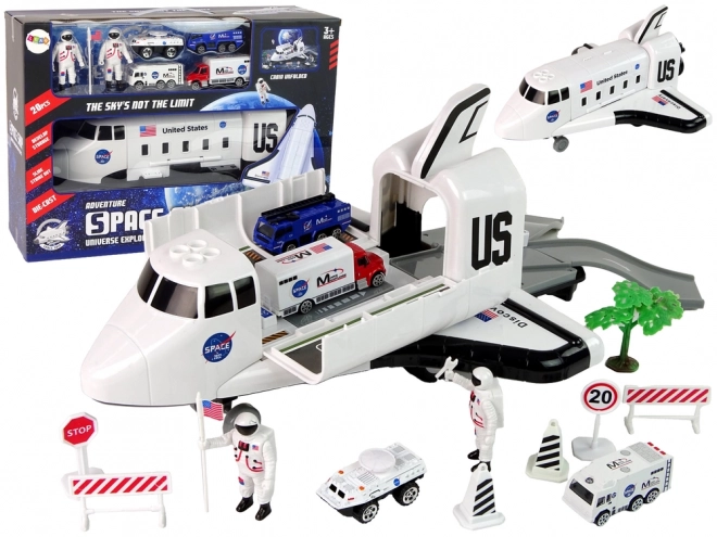 airplane and spaceship toy set with vehicles